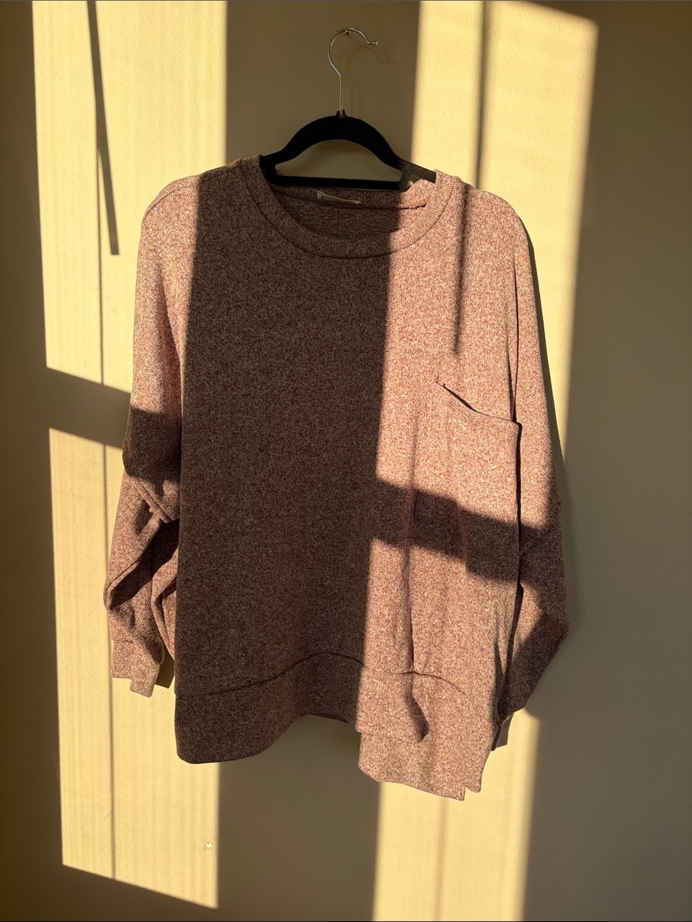 Zenana Outfitters Heathered Mauve Pullover Sweatshirt